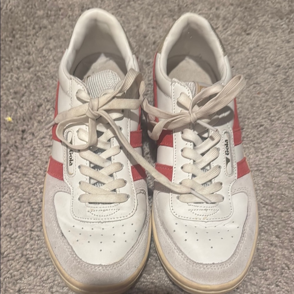 Gola Classic White and Red Trainers